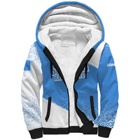 Somalia Sherpa Hoodie with Soomaaliya Ha Noolaato Nomad Moon Flag Spirit