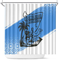 Somalia Shower Curtain with Soomaaliya Ha Noolaato Nomad Moon Flag Spirit