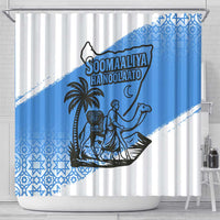 Somalia Shower Curtain with Soomaaliya Ha Noolaato Nomad Moon Flag Spirit