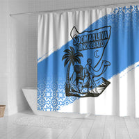 Somalia Shower Curtain with Soomaaliya Ha Noolaato Nomad Moon Flag Spirit