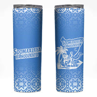 Somalia Skinny Tumbler with Soomaaliya Ha Noolaato Nomad Moon Flag Spirit