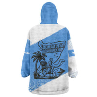 Somalia Wearable Blanket Hoodie with Soomaaliya Ha Noolaato Nomad Moon Flag Spirit