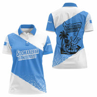 Somalia Women Polo Shirt with Soomaaliya Ha Noolaato Nomad Moon Flag Spirit
