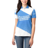 Somalia Women Polo Shirt with Soomaaliya Ha Noolaato Nomad Moon Flag Spirit