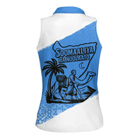 Somalia Women Sleeveless Polo Shirt with Soomaaliya Ha Noolaato Nomad Moon Flag Spirit