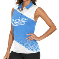 Somalia Women Sleeveless Polo Shirt with Soomaaliya Ha Noolaato Nomad Moon Flag Spirit