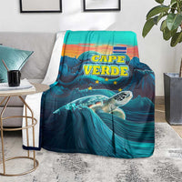 Cape Verde Blanket with Loggerhead Sea Turtle Ocean Sunset Spirit