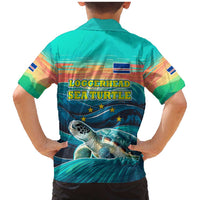 Cape Verde Family Matching Mermaid Dress and Hawaiian Shirt with Loggerhead Sea Turtle Ocean Sunset Spirit