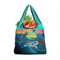 Cape Verde Grocery Bag with Loggerhead Sea Turtle Ocean Sunset Spirit