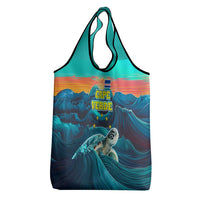 Cape Verde Grocery Bag with Loggerhead Sea Turtle Ocean Sunset Spirit