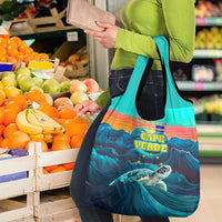 Cape Verde Grocery Bag with Loggerhead Sea Turtle Ocean Sunset Spirit