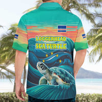 Cape Verde Hawaiian Shirt with Loggerhead Sea Turtle Ocean Sunset Spirit
