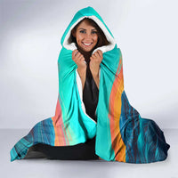 Cape Verde Hooded Blanket with Loggerhead Sea Turtle Ocean Sunset Spirit