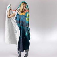 Cape Verde Hooded Blanket with Loggerhead Sea Turtle Ocean Sunset Spirit