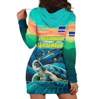 Cape Verde Hoodie Dress with Loggerhead Sea Turtle Ocean Sunset Spirit
