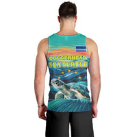 Cape Verde Men Tank Top with Loggerhead Sea Turtle Ocean Sunset Spirit