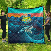 Cape Verde Quilt with Loggerhead Sea Turtle Ocean Sunset Spirit