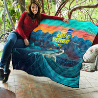 Cape Verde Quilt with Loggerhead Sea Turtle Ocean Sunset Spirit