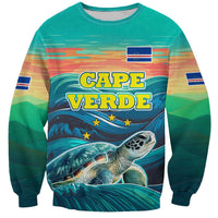 Cape Verde Sweatshirt with Loggerhead Sea Turtle Ocean Sunset Spirit