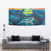 Cape Verde Tapestry with Loggerhead Sea Turtle Ocean Sunset Spirit