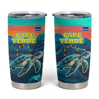 Cape Verde Tumbler Cup with Loggerhead Sea Turtle Ocean Sunset Spirit