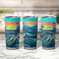 Cape Verde Tumbler Cup with Loggerhead Sea Turtle Ocean Sunset Spirit