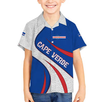 Cape Verde Family Matching Summer Maxi Dress and Hawaiian Shirt with Blue Red Flag Nós Kretxeu Spirit