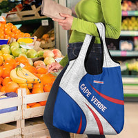 Cape Verde Grocery Bag with Blue Red Flag Nós Kretxeu Spirit