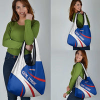 Cape Verde Grocery Bag with Blue Red Flag Nós Kretxeu Spirit