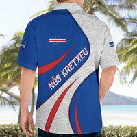Cape Verde Hawaiian Shirt with Blue Red Flag Nós Kretxeu Spirit