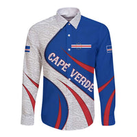 Cape Verde Long Sleeve Button Shirt with Blue Red Flag Nós Kretxeu Spirit