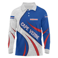 Cape Verde Long Sleeve Polo Shirt with Blue Red Flag Nós Kretxeu Spirit