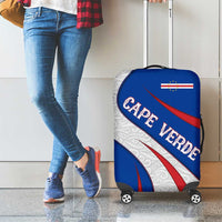 Cape Verde Luggage Cover with Blue Red Flag Nós Kretxeu Spirit