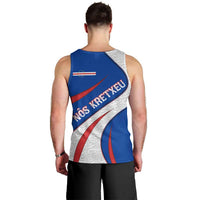 Cape Verde Men Tank Top with Blue Red Flag Nós Kretxeu Spirit