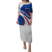 Cape Verde Puletasi with Blue Red Flag Nós Kretxeu Spirit