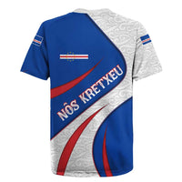 Cape Verde Rugby Jersey with Blue Red Flag Nós Kretxeu Spirit