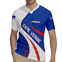 Cape Verde Rugby Jersey with Blue Red Flag Nós Kretxeu Spirit