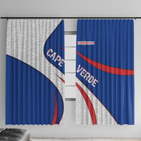 Cape Verde Window Curtain with Blue Red Flag Nós Kretxeu Spirit