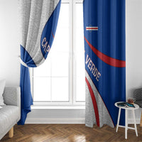 Cape Verde Window Curtain with Blue Red Flag Nós Kretxeu Spirit