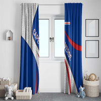 Cape Verde Window Curtain with Blue Red Flag Nós Kretxeu Spirit