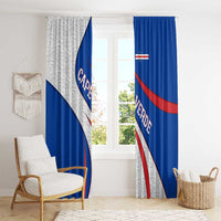 Cape Verde Window Curtain with Blue Red Flag Nós Kretxeu Spirit
