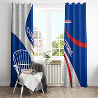 Cape Verde Window Curtain with Blue Red Flag Nós Kretxeu Spirit