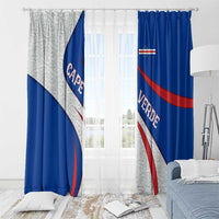 Cape Verde Window Curtain with Blue Red Flag Nós Kretxeu Spirit