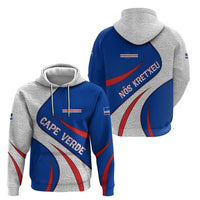 Cape Verde Zip Hoodie with Blue Red Flag Nós Kretxeu Spirit