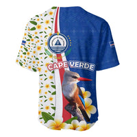 Cape Verde Baseball Jersey with Kingfisher Bird Floral Flag Spirit