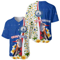 Cape Verde Baseball Jersey with Kingfisher Bird Floral Flag Spirit