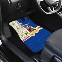 Cape Verde Car Mats with Kingfisher Bird Floral Flag Spirit