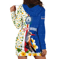 Cape Verde Hoodie Dress with Kingfisher Bird Floral Flag Spirit