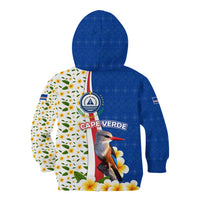 Cape Verde Kid Hoodie with Kingfisher Bird Floral Flag Spirit