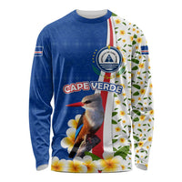 Cape Verde Long Sleeve Shirt with Kingfisher Bird Floral Flag Spirit